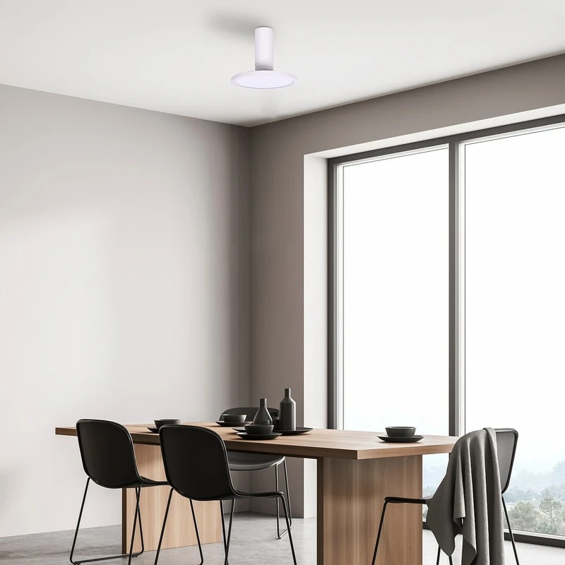 Ovidia – LED пендел в бяло, Ø200мм, 20W, 3000K
