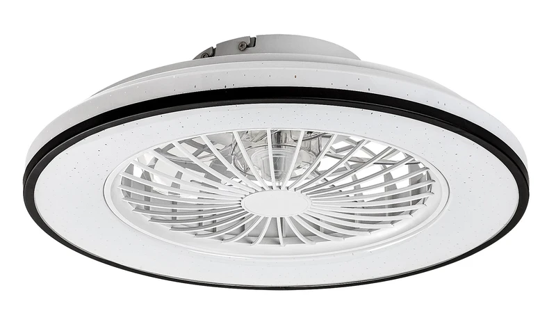 Dalfon2 – LED ceiling light with fan in black/white, Ø485mm, 48W, 3000-6500K