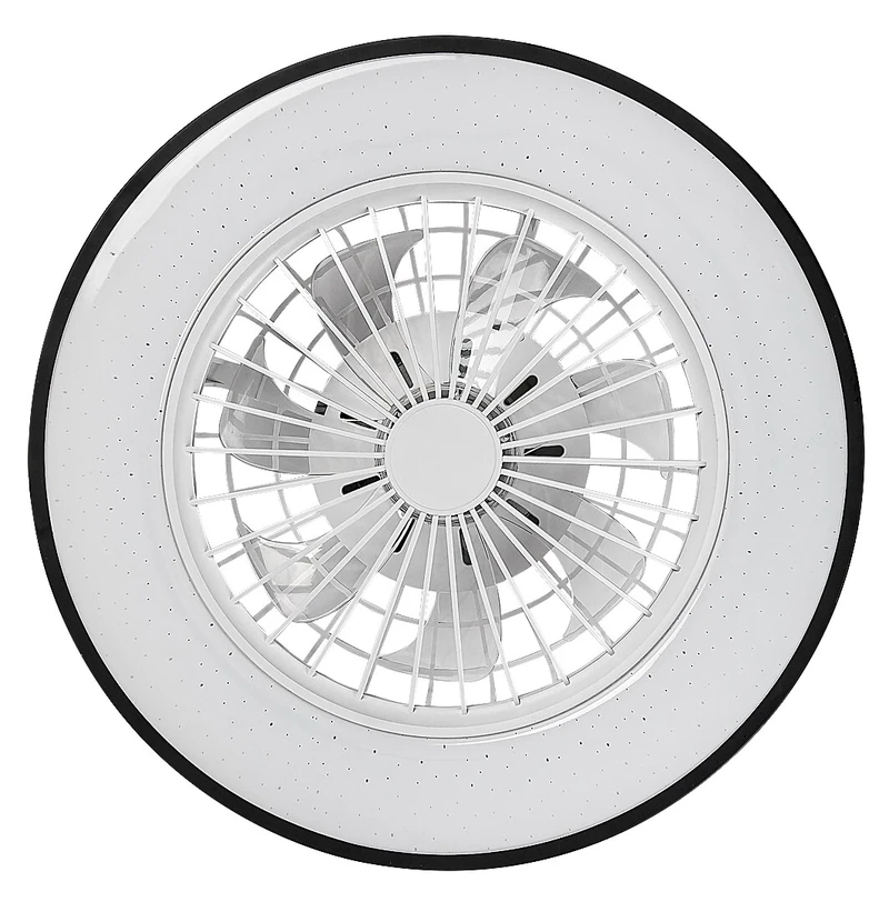 Dalfon2 – LED ceiling light with fan in black/white, Ø485mm, 48W, 3000-6500K