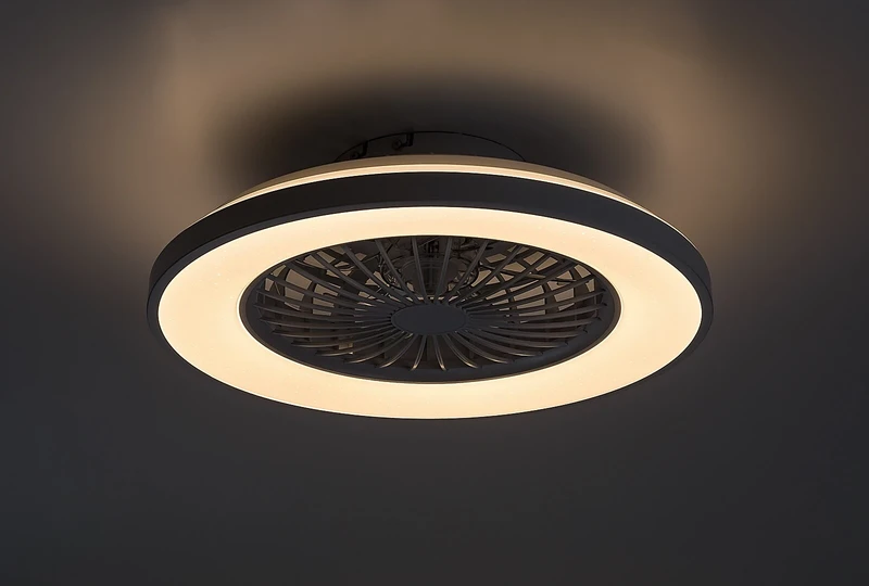 Dalfon2 – LED плафон с вентилатор в бяло, Ø485мм, 48W, 3000-6500K