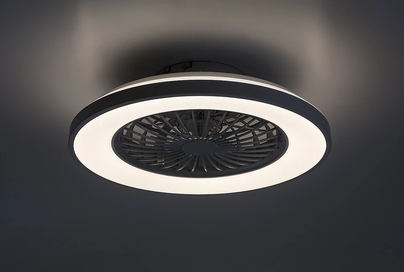 Dalfon2 – LED плафон с вентилатор в бяло, Ø485мм, 48W, 3000-6500K