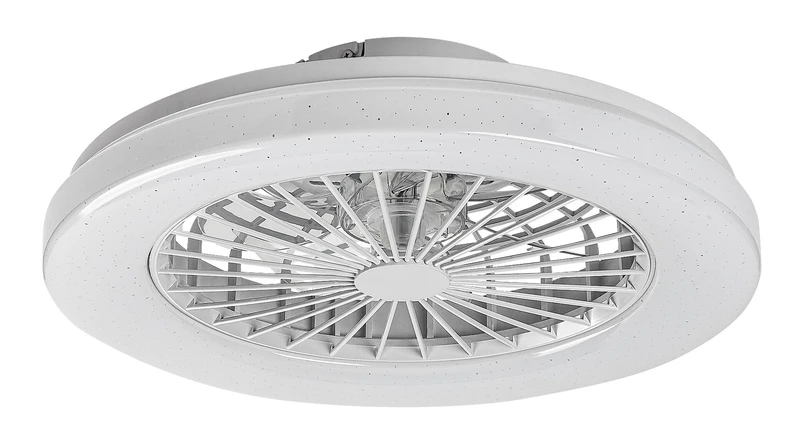 Dalfon2 – LED ceiling light with fan in white, Ø485mm, 48W, 3000-6500K, RGB