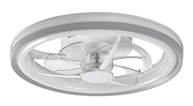 Fanricius – LED таванен вентилатор в сребристо/бяло, Ø480мм, 40W, 3000-6000K