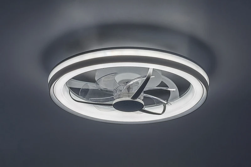 Fanricius – LED таванен вентилатор в сребристо/бяло, Ø480мм, 40W, 3000-6000K