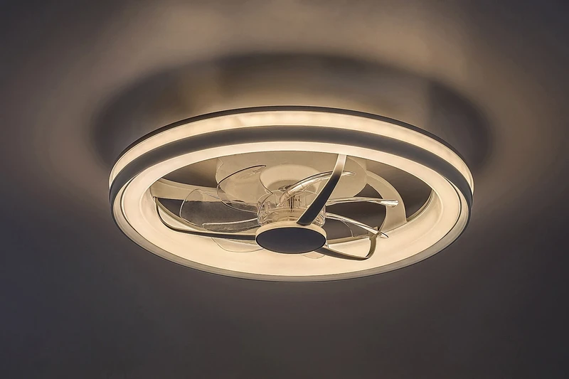 Fanricius – LED таванен вентилатор в сребристо/бяло, Ø480мм, 40W, 3000-6000K