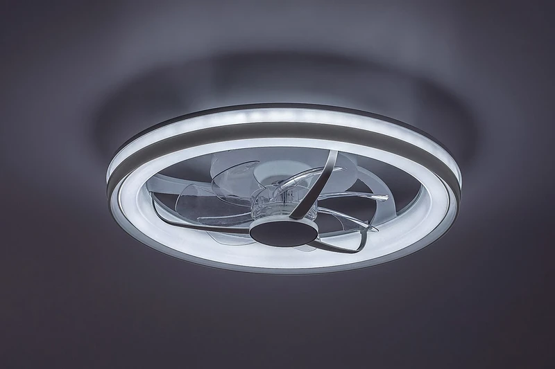 Fanricius – LED таванен вентилатор в сребристо/бяло, Ø480мм, 40W, 3000-6000K