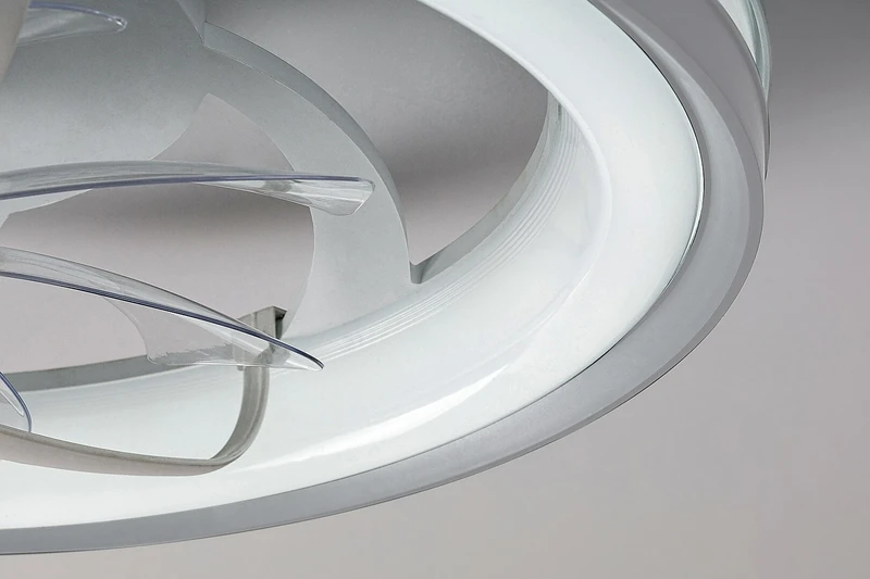 Fanricius – LED таванен вентилатор в сребристо/бяло, Ø480мм, 40W, 3000-6000K