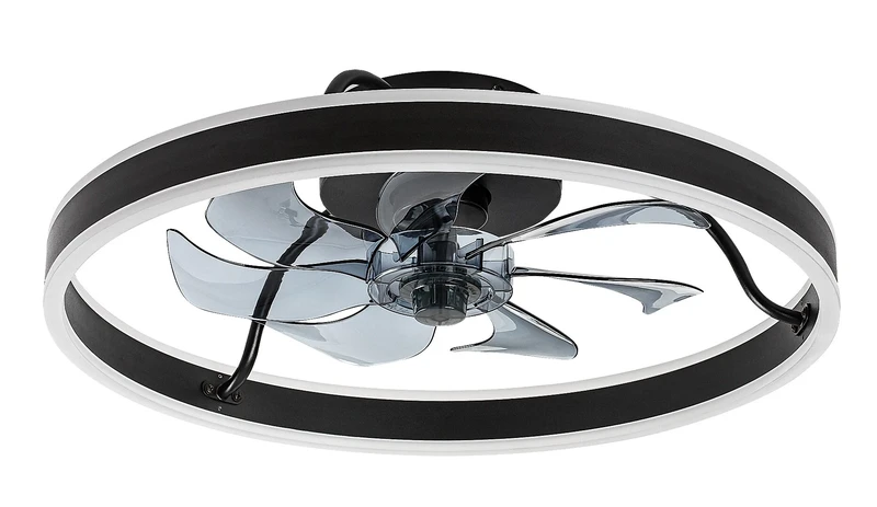 Fanfy – LED таванен вентилатор в черно/бяло, Ø500мм, 40W, 3000-6000K