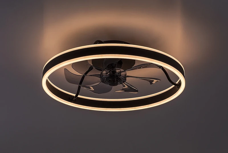 Fanfy – LED таванен вентилатор в черно/бяло, Ø500мм, 40W, 3000-6000K