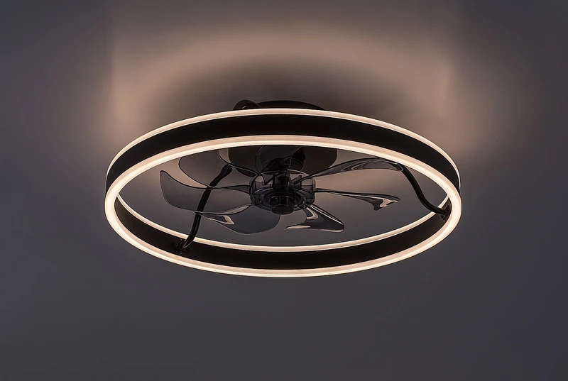 Fanfy – LED таванен вентилатор в черно/бяло, Ø500мм, 40W, 3000-6000K