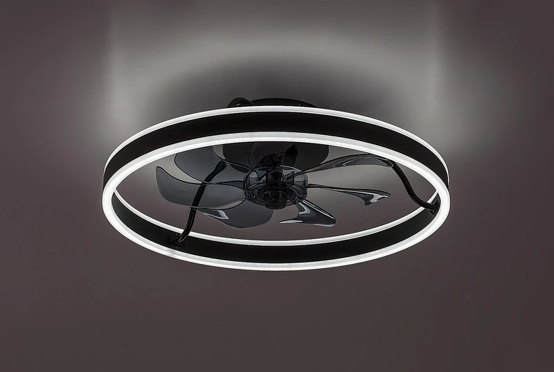 Fanfy – LED таванен вентилатор в черно/бяло, Ø500мм, 40W, 3000-6000K