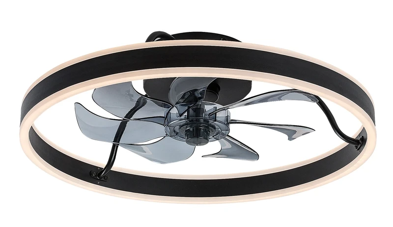 LED плафони Fanfy – LED таванен вентилатор в черно/бяло, Ø500мм, 40W, 3000-6000K