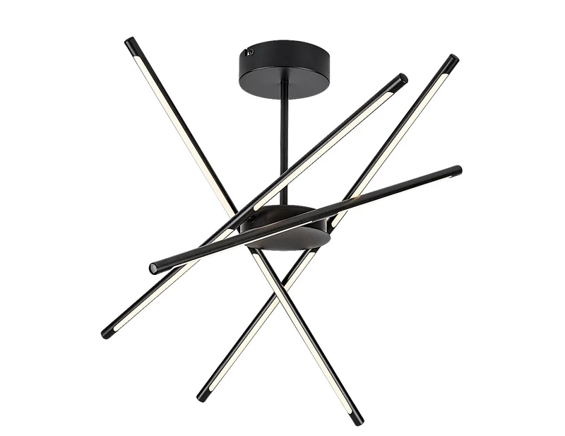 Henli2 – LED ceiling light in black/white, 660×660mm, 40W, 3000K