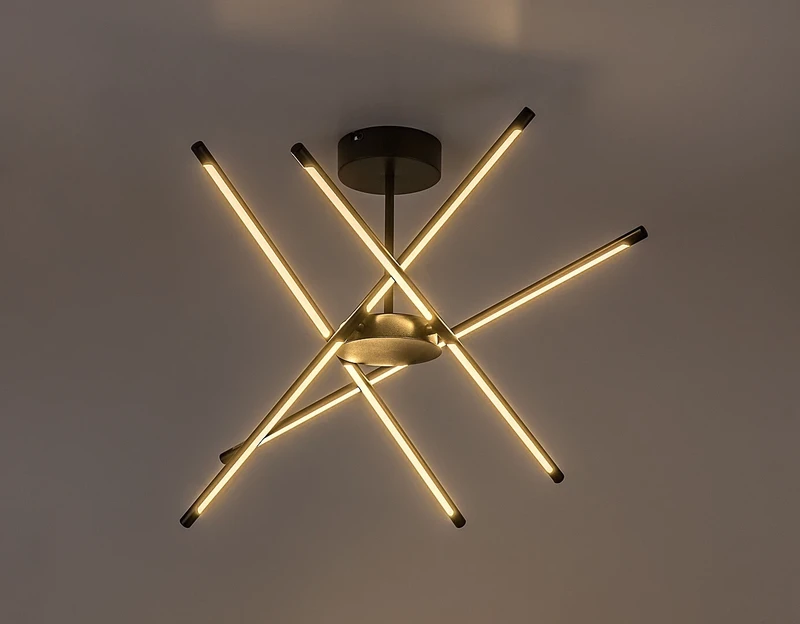 Henli2 – LED ceiling light in black/white, 660×660mm, 40W, 3000K