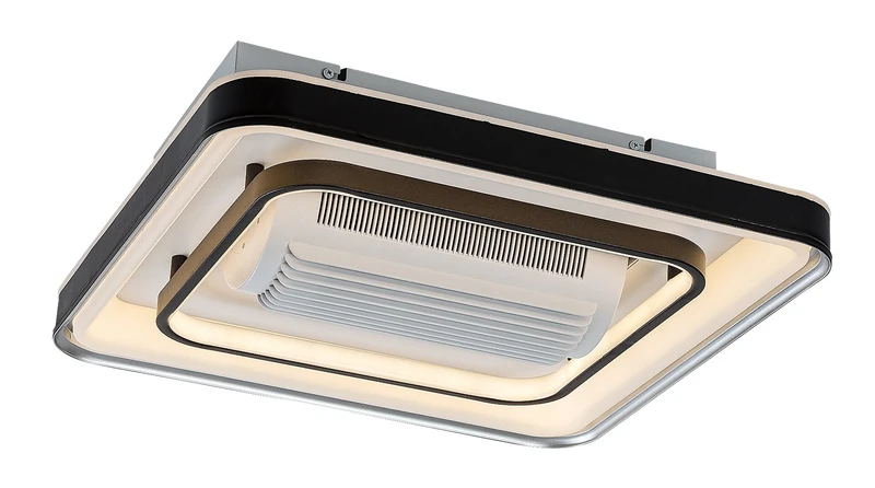 Aireon – LED ceiling light with fan in black/white, 480×480mm, 50W, 3000-6000K
