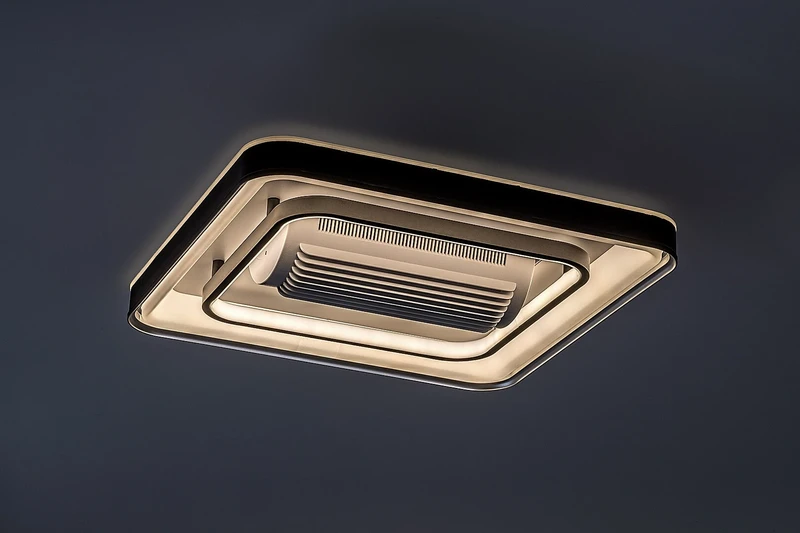 Aireon – LED ceiling light with fan in black/white, 480×480mm, 50W, 3000-6000K