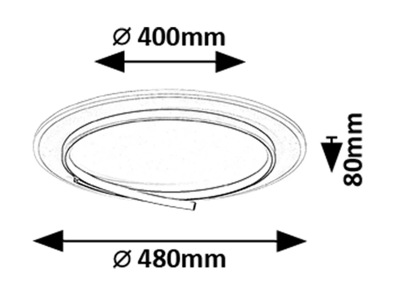 Niloo – LED плафон в черно/бяло, Ø480мм, 40W, 4000K