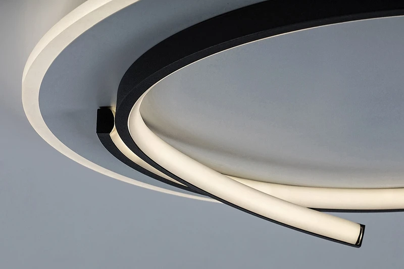 Niloo – LED плафон в черно/бяло, Ø480мм, 40W, 4000K