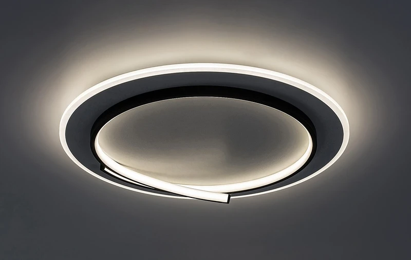 Niloo – LED плафон в черно/бяло, Ø480мм, 40W, 4000K