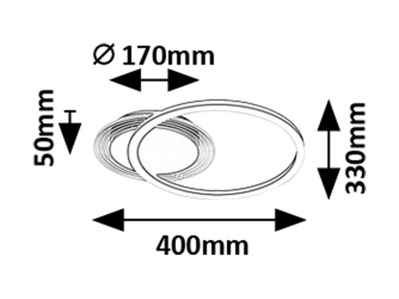 Kerstin – LED ceiling light in black with white acrylic shade, Ø400mm, 24W, 3000K
