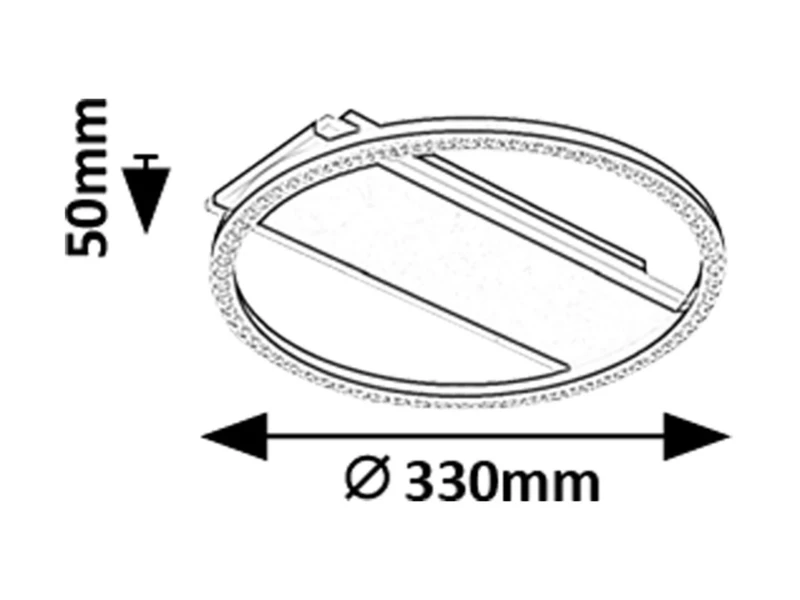 Kerstin – LED ceiling light in black/white with acrylic shade, Ø330mm, 24W, 3000K