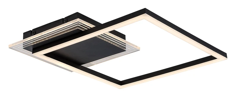 LED Ceiling Lights Ottavia – LED ceiling light in black/white, 370×370mm, 24W, 3000K