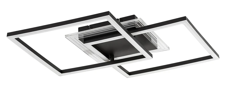 Ottavia – LED плафон в черно/бяло, 700×470мм, 28W, 3000K