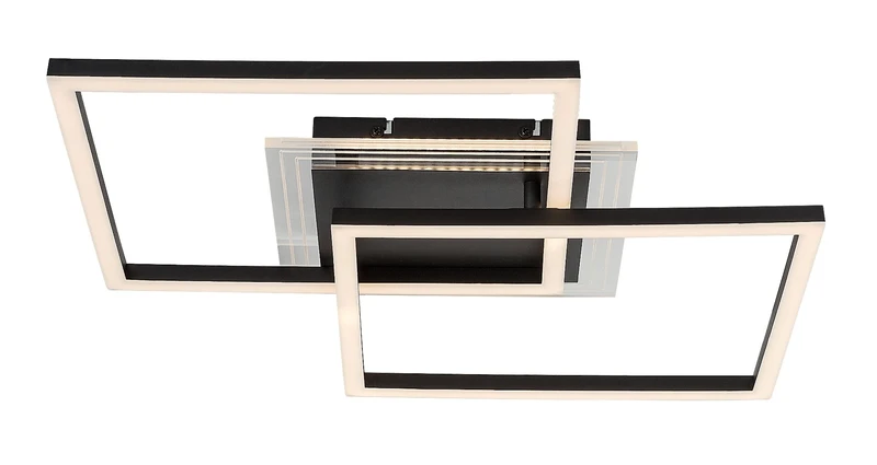 Ottavia – LED плафон в черно/бяло, 700×470мм, 28W, 3000K