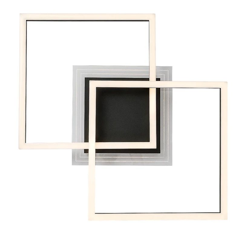 Ottavia – LED плафон в черно/бяло, 700×470мм, 28W, 3000K