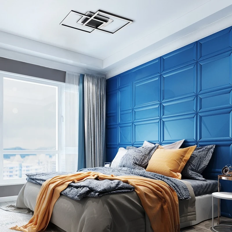 Ottavia – LED плафон в черно/бяло, 700×470мм, 28W, 3000K