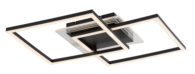 LED плафони Ottavia – LED плафон в черно/бяло, 700×470мм, 28W, 3000K