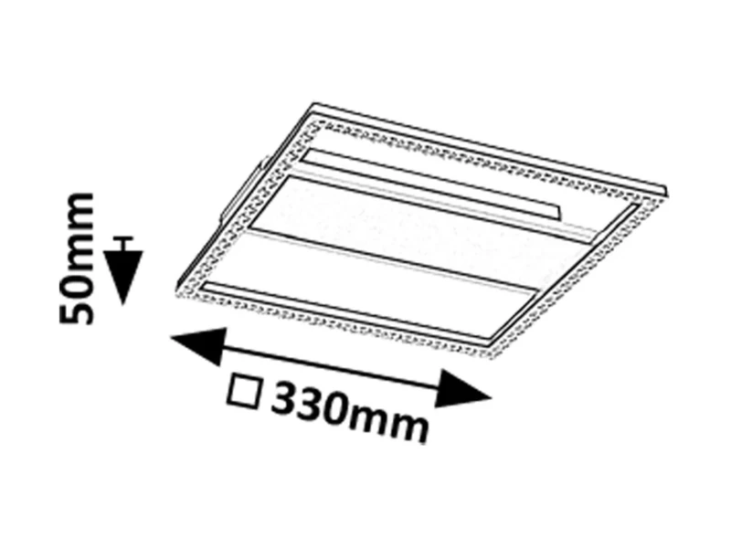 Donya – LED плафон в черно с бял акрилен абажур, 330×330мм, 24W, 4000K