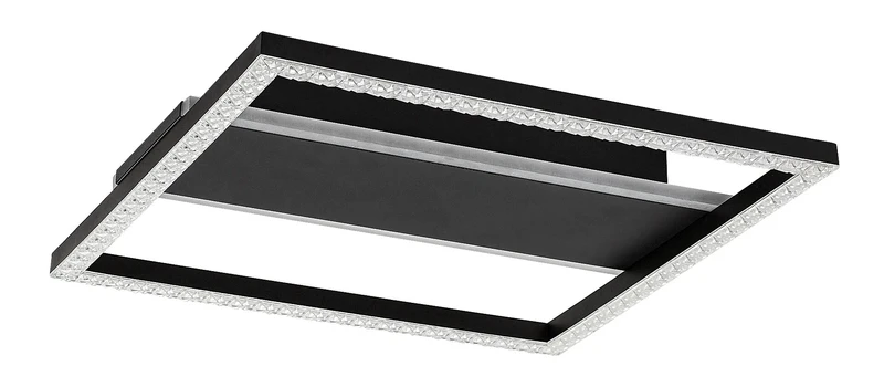 Donya – LED плафон в черно с бял акрилен абажур, 330×330мм, 24W, 4000K
