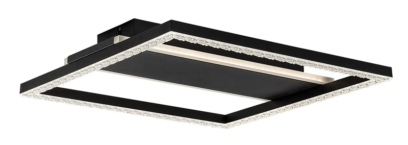 Donya – LED плафон в черно с бял акрилен абажур, 330×330мм, 24W, 4000K