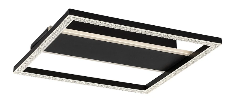 LED плафони Donya – LED плафон в черно с бял акрилен абажур, 330×330мм, 24W, 4000K