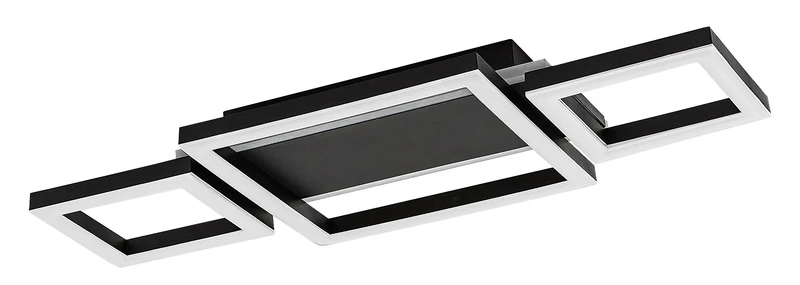 Donya – LED ceiling light in black/white, 510×220mm, 24W, 4000K