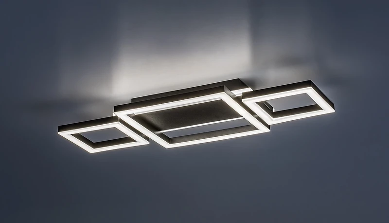 Donya – LED ceiling light in black/white, 510×220mm, 24W, 4000K