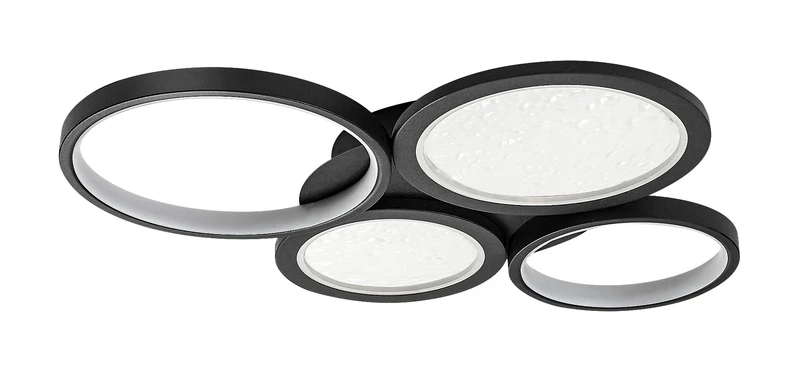 Aranis – LED плафон в черно с бял абажур, 590×450мм, 40W, 3000-6500K