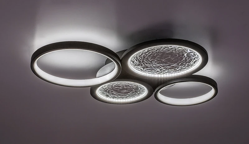 Aranis – LED плафон в черно с бял абажур, 590×450мм, 40W, 3000-6500K