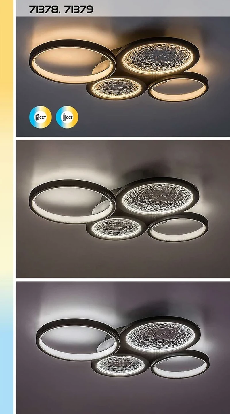 Aranis – LED плафон в черно с бял абажур, 590×450мм, 40W, 3000-6500K