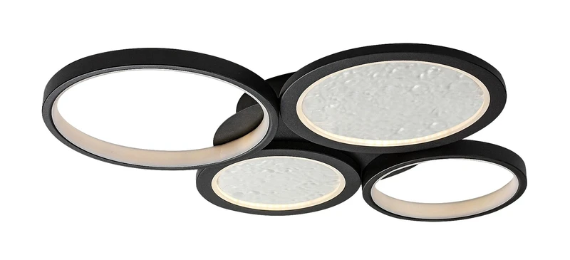 LED плафони Aranis – LED плафон в черно с бял абажур, 590×450мм, 40W, 3000-6500K