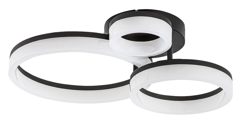 Amilia – LED ceiling light in black/white, 510×380mm, 24W, 3000-6500K