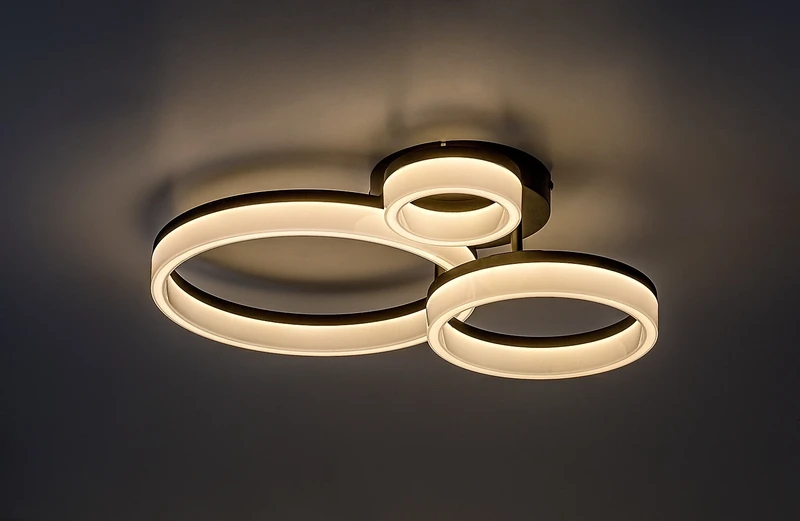 Amilia – LED ceiling light in black/white, 510×380mm, 24W, 3000-6500K