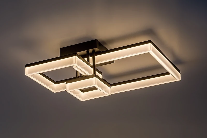 Amilia – LED плафон в черно/бяло, 470×470мм, 22W, 3000-6500K