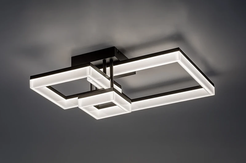 Amilia – LED плафон в черно/бяло, 470×470мм, 22W, 3000-6500K