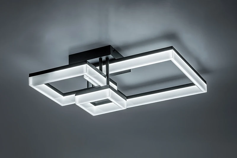 Amilia – LED плафон в черно/бяло, 470×470мм, 22W, 3000-6500K