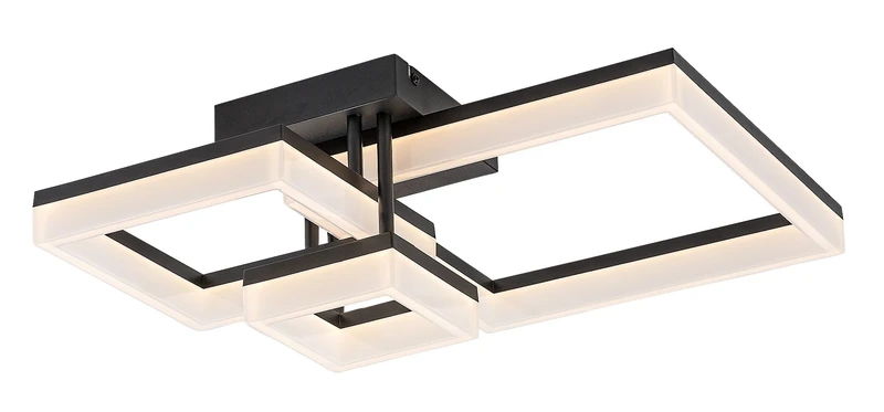 LED плафони Amilia – LED плафон в черно/бяло, 470×470мм, 22W, 3000-6500K