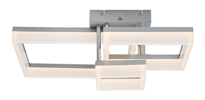 Amilia – LED плафон в хром с бял абажур, 470×470мм, 22W, 3000-6500K