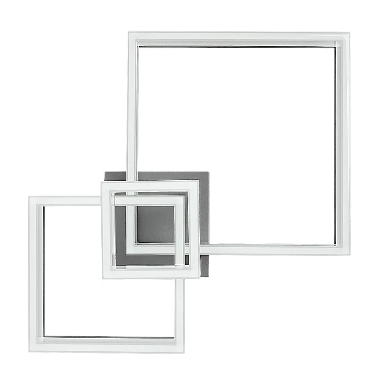 Amilia – LED плафон в хром с бял абажур, 470×470мм, 22W, 3000-6500K
