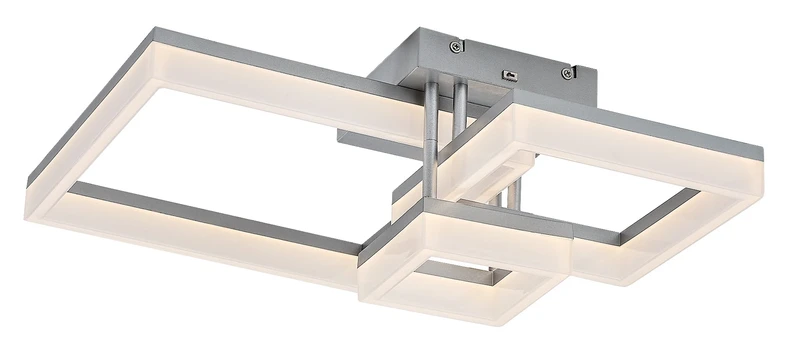 LED плафони Amilia – LED плафон в хром с бял абажур, 470×470мм, 22W, 3000-6500K